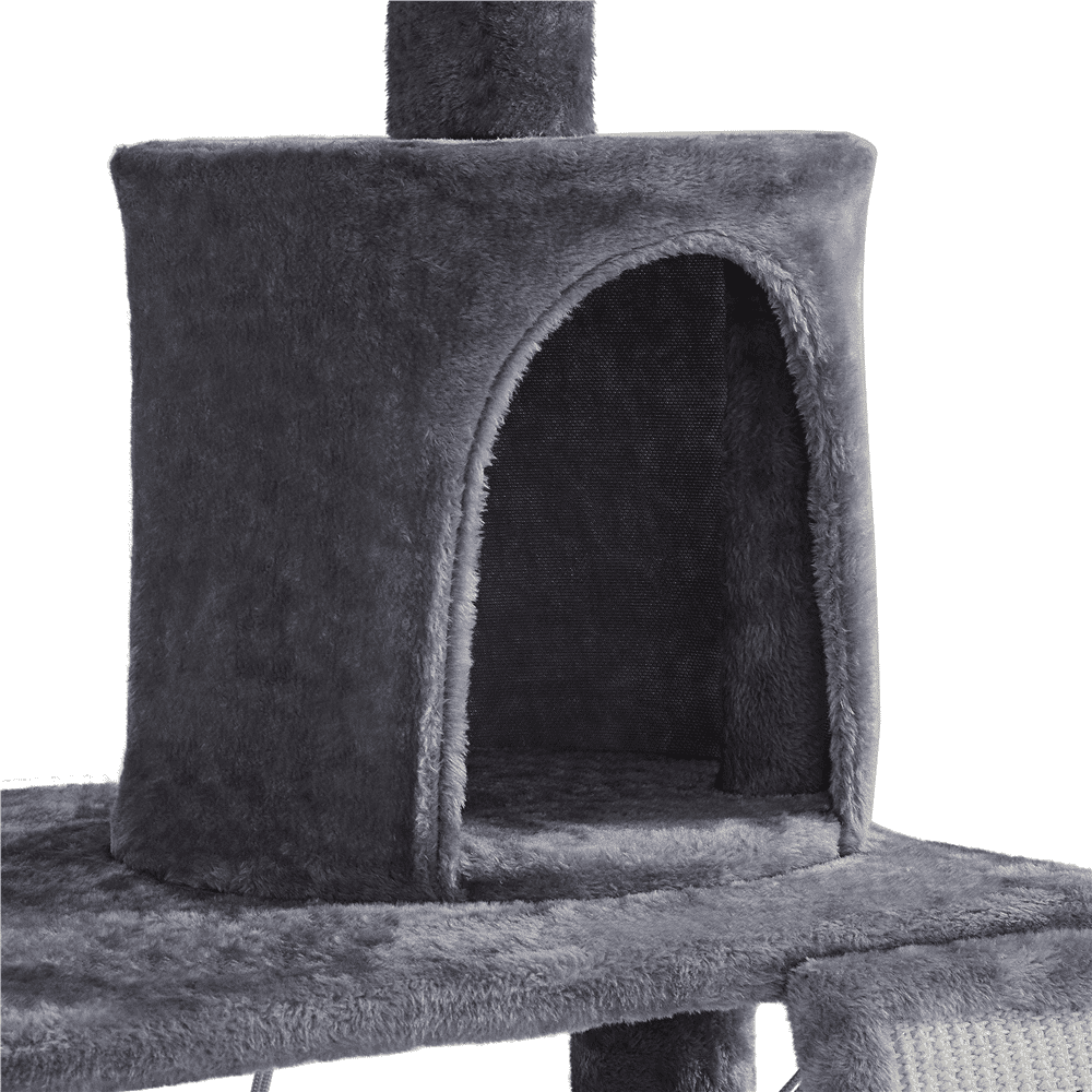 Renwick 63.5''H Multi Level Cat Tree Condo with Scratching Post, Dark Gray