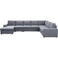 thumbnail image 5 of Bowery Hill Linen Fabric Gray Sectional Sofa Reversible Unassembled, 5 of 6