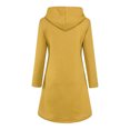 thumbnail image 5 of Blczomt Hooded Dresses for Women Long Sleeve Casual Plain Yellow Shirt Dress Mini Pockets Crew Neck Dress, 5 of 5