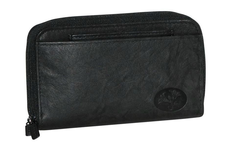 Buxton Black Leather Heiress Double ZipAround Indexer Organizer
