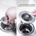 thumbnail image 2 of Kitchen Sink Drain Stopper Strainer, 3-in-1 Pop-Up Sink Strainer with Stainless Steel & ABS for Universal Sinks, 2 of 5
