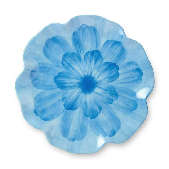 Wildflower Blue 3-D Floral Dinner Plate (Set of 4)