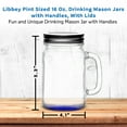 thumbnail image 5 of 10 Libbey Handle Mason Jars with Lids Set, 16 oz. - Traditional style, Drinking, Glassware - Blue, 5 of 5