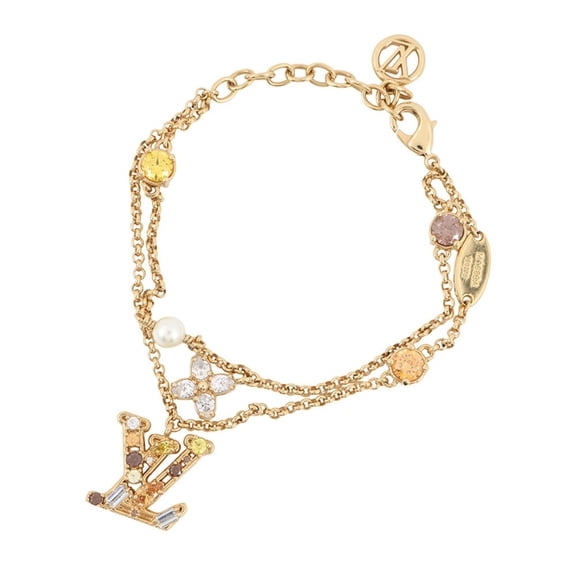 Pre-Owned Louis Vuitton Women's Bracelet LV Metal Strass M1683A LOUIS VUITTON