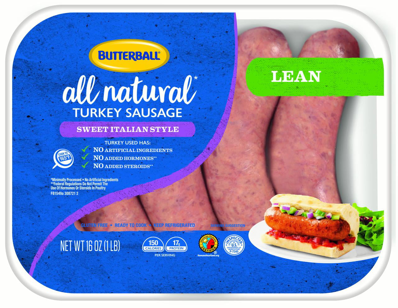 Butterball® Everyday Lean Italian Style Turkey Sausage Sweet Links - Walmart.com