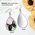 thumbnail image 2 of WIRESTER Stainless Steel Black White Tuxedo Cat Teardrop-Shaped Earring Necklace Jewelry Set for Women Valentines Day Gifts, 2 of 6