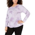 thumbnail image 1 of Calvin Klein Womens Tie Dyed Basic T-Shirt, Purple, Plus Size, 3X, 1 of 1