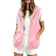 thumbnail image 4 of Mlzmgr Sweatshirts for Women Sleeveless Zip up Jackets Drawstring Hooded Fall Casual Athletic Jackets with Pockets(XX-Large), 4 of 8