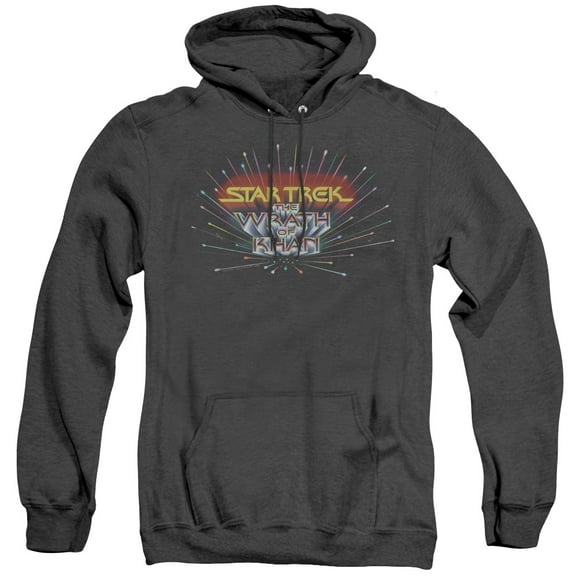 Star Trek Khan Logo Adult Heather Hoodie Sweatshirt Black