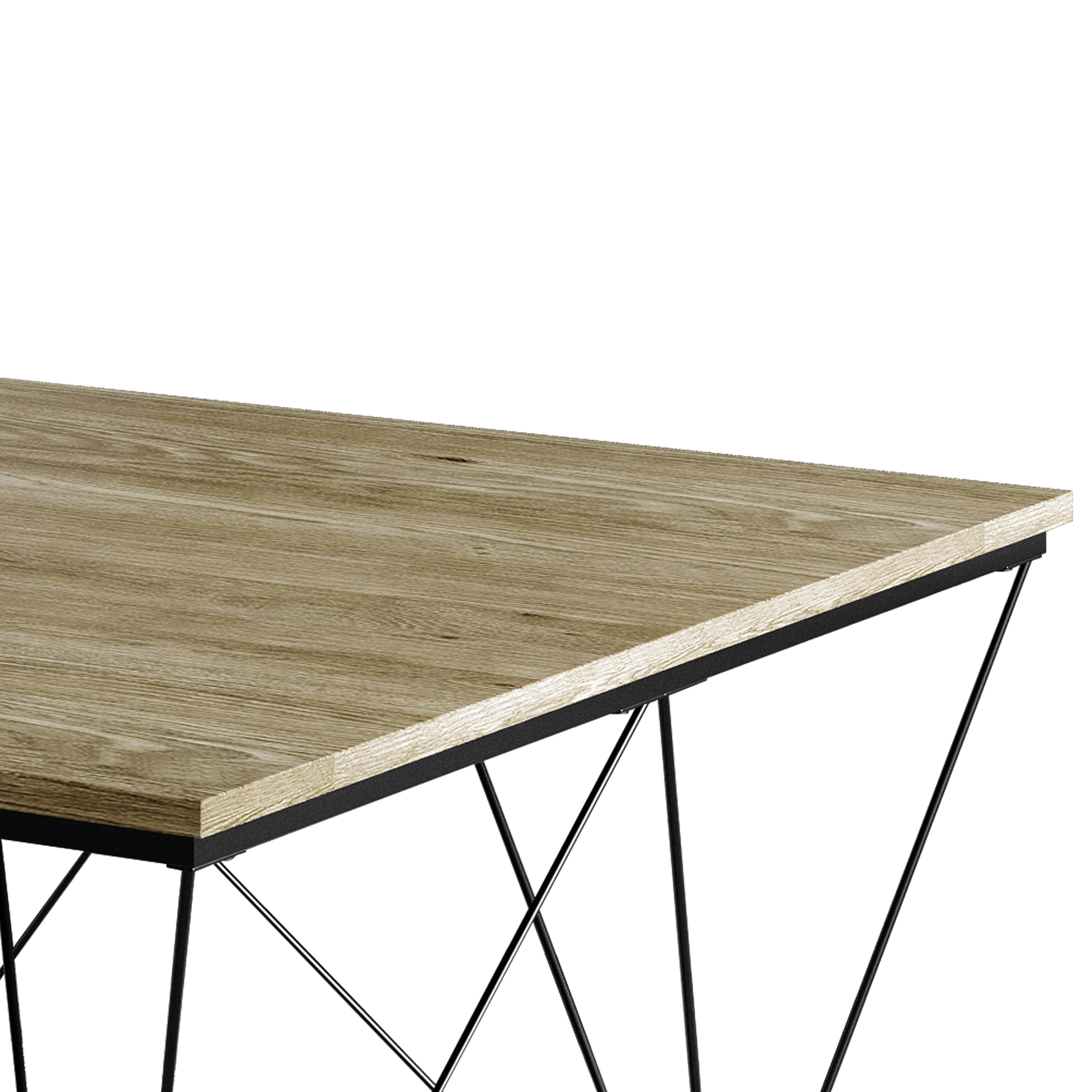 Castle Place Minimalist 3 Piece Coffee Table Set, Brown Oak