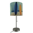 thumbnail image 2 of Zeckos Stainless Steel Accent Lamp with Surfboard Shade Beach Decor, 2 of 5