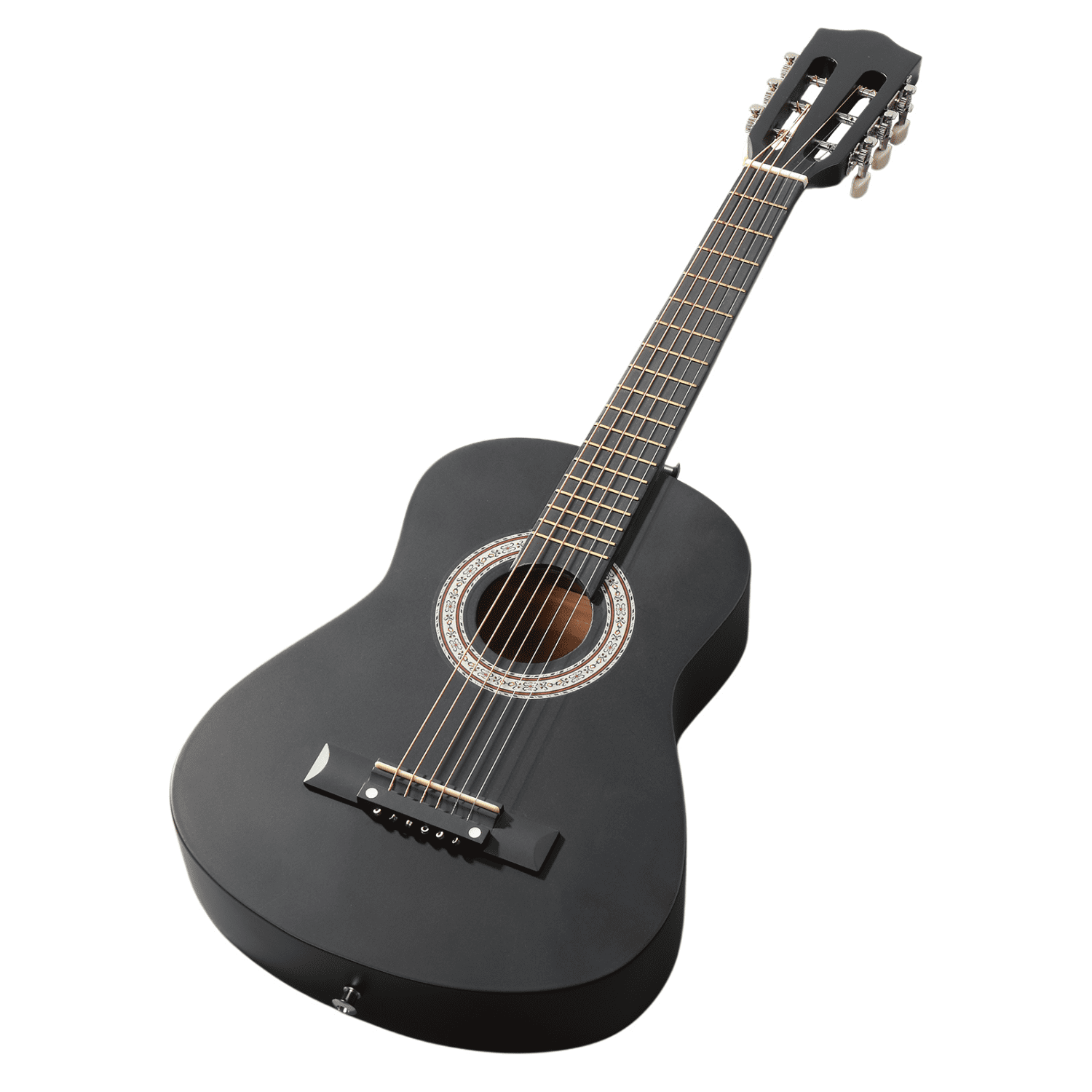 Hassch 30-inch Beginner Acoustic Guitar with Gig Bag and Strap, Starter Kit with Strings, Tuner, Picks and Strings, Matte Black