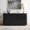 Black, variant on 64" Fluted Sideboard Buffet Cabinet with Storage, Modern Credenza Cabinet with Adjustable Shelves, Faux Marble Top Console Table for Dining Room Living Room Kitchen, Walnut