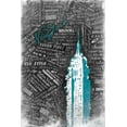 thumbnail image 2 of OnRei 17x24 Gold Ornate Wood Framed with Double Matting Museum Art Print Titled - Empire Teal, 2 of 4