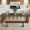 thumbnail image 5 of Tribesigns 86.61-inch Dining Table for 6-8 People,Farmhouse Narrow Long Kitchen Table, Dark Brown, 5 of 7