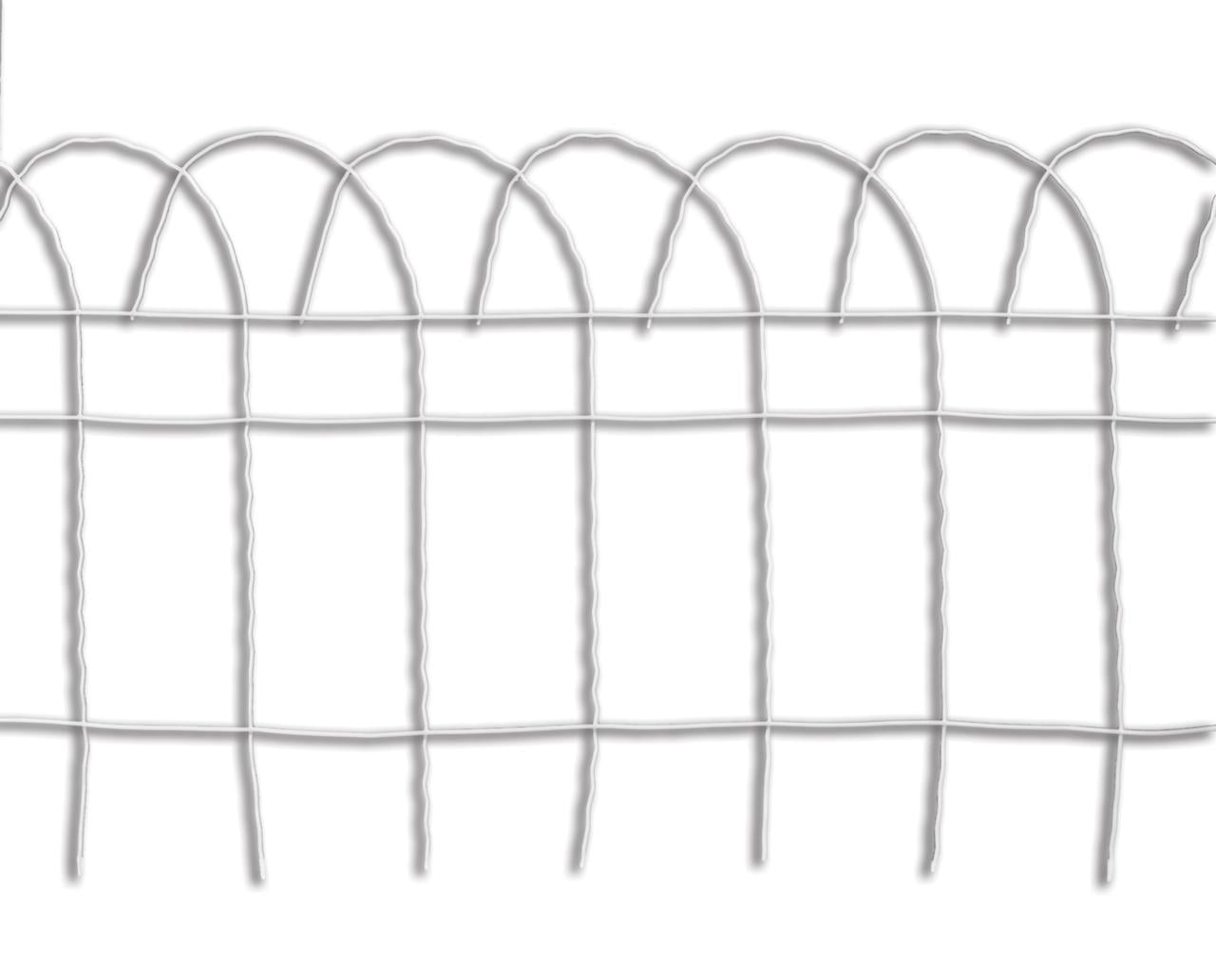 Set of 6Metal Wire Garden Edging Fence Roll, Each 14" X 20' Long, White