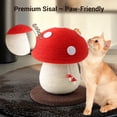 thumbnail image 2 of Happy & Polly 20in Mushroom Cat Scratcher, Sisal Cat Scratcher for Kittens with Hanging Toy, 2 of 8