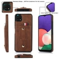 thumbnail image 2 of Wallet Case for Samsung Galaxy A22 5G, Dteck Soft PU Leather Credit Card Holder Hand Strap Shockproof Protective Case For Samsung Galaxy A22 5G,Brown, 2 of 7