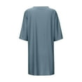 thumbnail image 4 of Icvfdpl Robes pour Femmes Invitées de Mariage, Couleur Unie Coupe Ample Manches Courtes Col Rond avec Poches Mélange Longueur Genou Vacances Usage Quotidien Confortable Robe d'Été Florale pour Femmes,TTG, 4 of 4