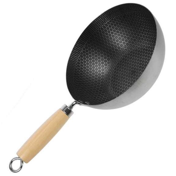 Soimiss Ergonomic Handle Honeycomb Wok Pan Non Stick Stainless Steel Kitchen Cookware