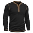 thumbnail image 4 of Guluxicc Men's Knit Shirts Button Crew Neck Long Sleeve Tops for Everyday Wear Summer Casual Outfits, 4 of 6