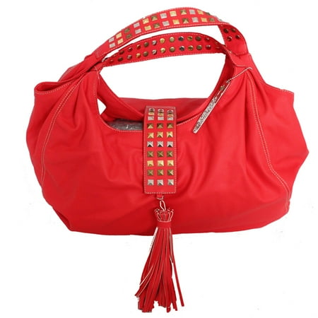 Chinese Laundry Large Studded Hobo Handbag C Chinese Laundry Large Studded Hobo Handbag C Red