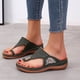 thumbnail image 1 of Zapatillas de cuña informales de tacón medio con flores y punta redonda de verano de talla grande para mujer Wmkox8yii  hj789, 1 of 5