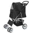 thumbnail image 4 of HomGarden 4 Wheel Pet Dog Stroller Foldable Carrier Strolling Cart for Small Dog Cat W/Storage Basket & Cup Holder, Black, 4 of 12
