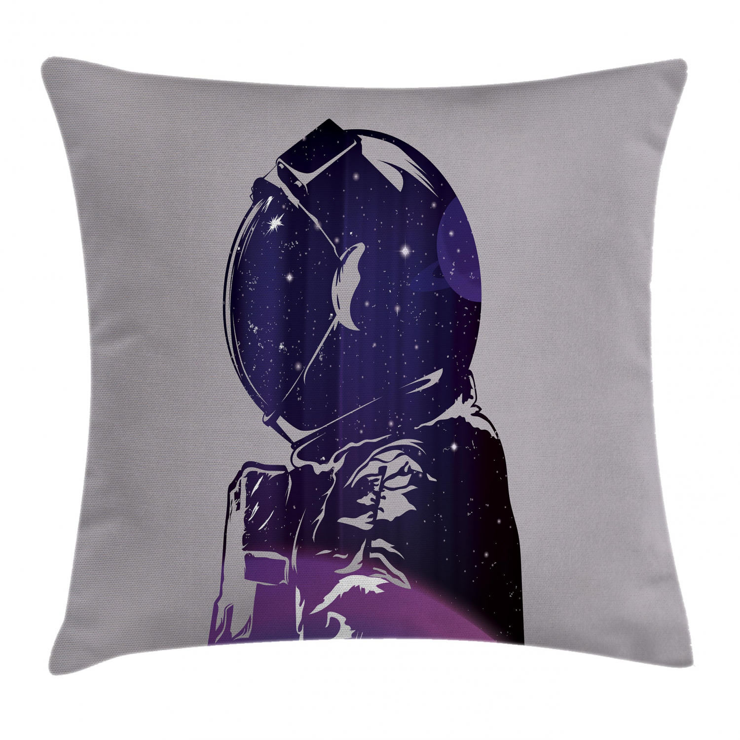 thumbnail image 1 of Outer Space Decor Throw Pillow Cushion Cover, Exposure of Cosmonaut Made Star Clusters Celestial Body Side Graphic, Decorative Square Accent Pillow Case, 18 X 18 Inches, Pink Purple, by Ambesonne, 1 of 2