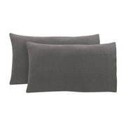 Mainstays Jersey Extra Soft Pillowcase Set, King, Charcoal Grey, 2 Pcs