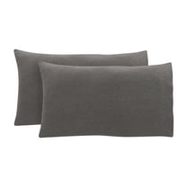 Mainstays Extra Soft Jersey Pillowcase Set, Standard/Queen, Charcoal Grey, 2 Pieces