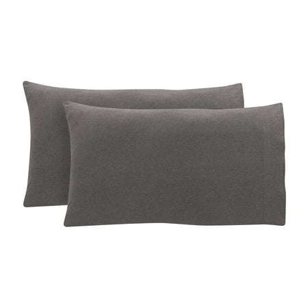 mainstays adult jersey extra soft pillowcase set king charcoal grey 2-pieces