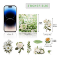 thumbnail image 3 of Flower Sticker, Scrapbooking Supplies for Adult Junk Journal 50 Sheets, Transparent Stickers and Material Paper Green,1 * Flower Sticker set,Green, 3 of 6
