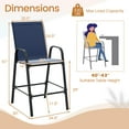 thumbnail image 3 of Gymax 4PCS Outdoor Bar Stools 29'' Fabric Bar Height Stools w/ Armrests & Footrest Navy, 3 of 10