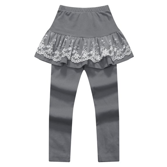 Richie House Girls' Pants with Lace Accented Skirt RH0887