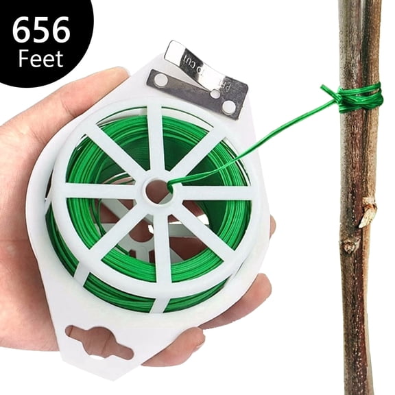 Tripumer 1 Roll 656 feet Green Reusable Twist Wire Ties Garden Plant Support Home Office Cable Organization