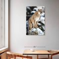thumbnail image 2 of Elephant Stock Winter Forest Cougar Wall Art - Vertical Multi Panel Canvas - Living Room Wall Decor - Animal Multi Panel - Blue And Gray Decor - 36" x 57", 2 of 8
