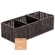thumbnail image 1 of Cesta de mimbre MyHomeBody con 3 compartimentos, color marrón rústico, 1 of 6