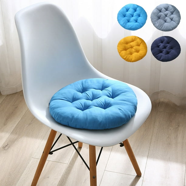 Cojín de asiento Almohadilla de almohada para el suelo | Poliéster suave y grueso | Color Sólido Gris Amarillo Azul Marino | 17,7 x 17,7 pulgadas | Soporte capitoné para yoga, sala de estar, sofá