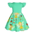 thumbnail image 5 of Spazoro Kids Girls Dresses, with Gradient Color Flutter Sleeves 2025 New Style Round Neck Princess Dress for Child Girls Green Size 3 T, 5 of 6