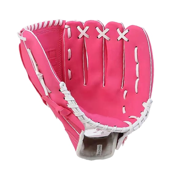 LLDYYDS Guantes de softbol de 11.5 pulgadas para adultos, niños y niñas, gruesos, para béisbol, para interior, para mano izquierda, cómodos, con soporte para muñeca, color rosa