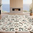 thumbnail image 2 of Design&I 3'x5' Ultra Soft Throw Mat, Delicate Flowering Branch Songbird Asian Inspired Botanical Accent None Fluffy Washable Easy Care Indoor rug for Bedside Hallway, 2 of 7