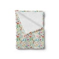 thumbnail image 2 of Floral Soft Flannel Fleece Blanket, Doodle Forest Habitat Design with Blooming Flowers Petals Birds and Ladybugs Print, Cozy Plush for Indoor and Outdoor Use, 50" x 70", Multicolor, by Ambesonne, 2 of 5