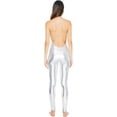 thumbnail image 4 of American Apparel Women's Metallic Halter Catsuit, Silver, X-Small, 4 of 6