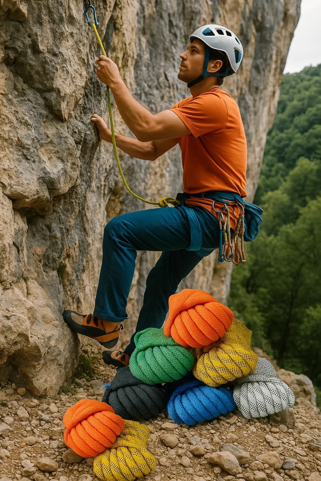 Rillbeace  Outdoor Climbing Rope 20M(64ft)Static Rock Climbing Rope for Escape Rope Ice Climbing Equipment Fire Rescue Parachute
