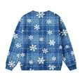 thumbnail image 6 of Lorytime Girls Sweatshirts for Kids Boys Christmas Snowflakes Plaid Shirt Crew Neck Long Sleeve Pullover Cute Tops Blue, 6 of 7