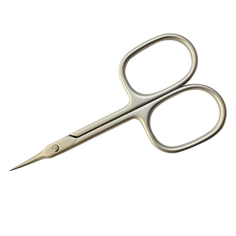 2 Pcs Fine Point Cuticle Scissors Set 3.5 Straight & Curved