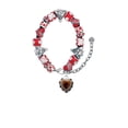 thumbnail image 2 of Brown Ruffle Heart Red Christmas Bead Bracelet, 2 of 4