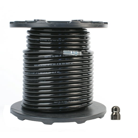 Schieffer 3/8" x 200' 4000 PSI Thermoplastic Sewer Jetter Hose & 8.0 Nozzle