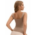 thumbnail image 2 of Unique Bargains Women's U Back Tank Tops with Built-In Bra for Everyday Wear 2XL Coffee, 2 of 6